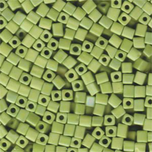 Miyuki 4mm (SB4) Square Bead - SB4-416FR - Matte Opaque Chartreuse AB - 250gm Bag