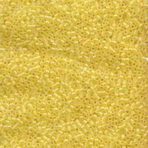 Miyuki 15/0 Delica Bead - DBS0854 - Matte Transparent Pale Yellow AB - 50gm Bag