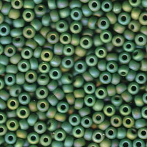 Miyuki 6/0 Rocaille Bead - 6-9411FR - Matte Opaque Green AB - 250gm Bag