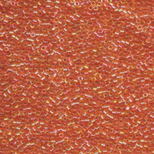Miyuki 15/0 Delica Bead - DBS0151 - Transparent Tangerine AB - 50gm Bag