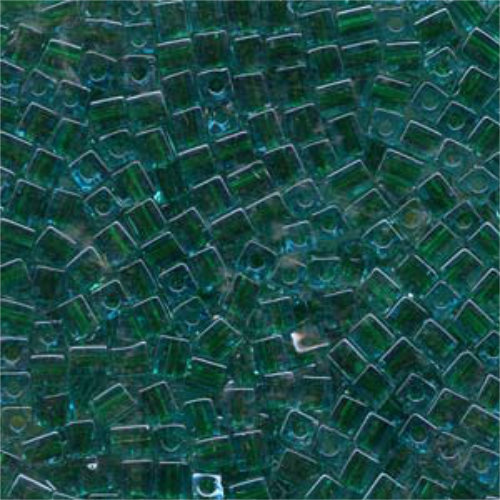 Miyuki 4mm (SB4) Square Bead - SB4-2643 - Blue Lined Green - 250gm Bag
