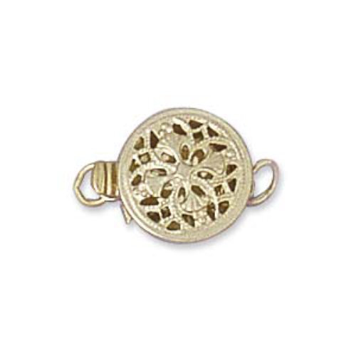 9mm Round Filigree Box Clasp 14K Gold Filled - GF15909