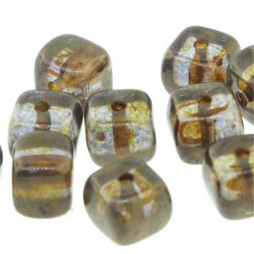 Cube Bead 5mm x 7mm - Crystal Brown - CU8827-15695 - 30 Bead Strand