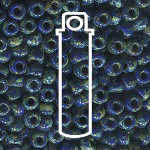 Miyuki 6/0 Rocaille Bead - 6-94518 - Matte Opaque Picasso Cobalt - 20gm Tube
