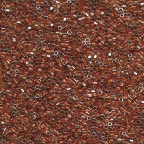 Miyuki 11/0 Delica Hex Cut Bead - DBC0915 - Sparkling Dark Amber Lined Crystal - 50gm Bag