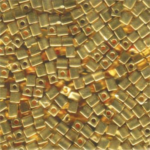 Miyuki 4mm (SB4) Square Bead - SB4-191 - 24KT Gold Plated - 100gm Bag