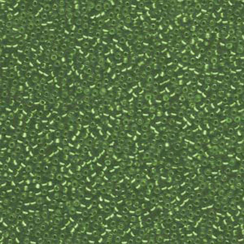 Miyuki 15/0 Rocaille Bead - 15-91642 - Semi Matte Silver Lined Dark Green - 250gm Bag