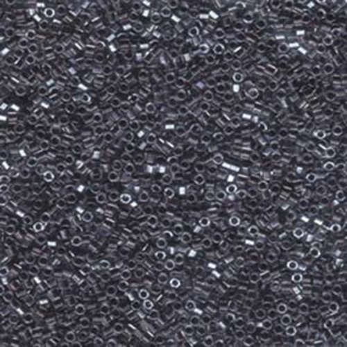 Miyuki 11/0 Delica Hex Cut Bead - DBC0925 - Sparkling Dark Grey Lined Crystal - 50gm Bag