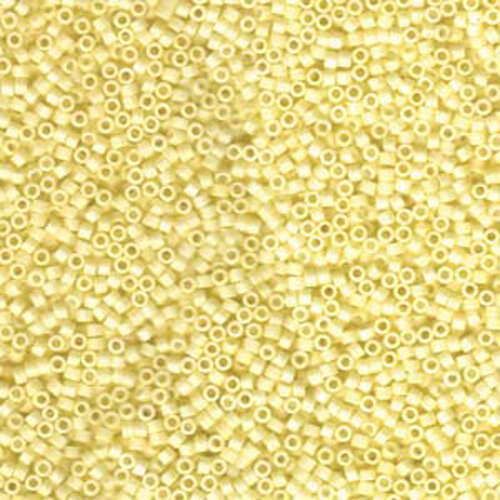 Miyuki 11/0 Delica Bead - DB1521 - Matte Opaque Pale Yellow AB - 100gm Bag
