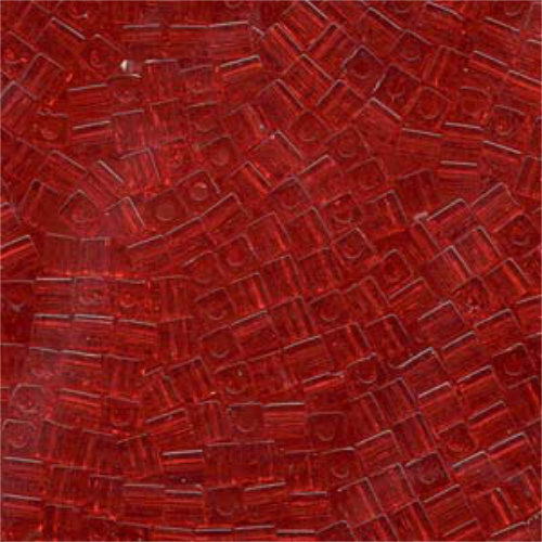 Miyuki 4mm (SB4) Square Bead - SB4-140 - Transparent Red Orange - 250gm Bag