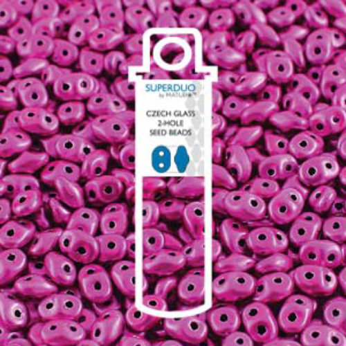 Super Duo 2.5mm x 5mm - DU0523980-24207 - Metalust Hot Pink - 22.5gm Tube
