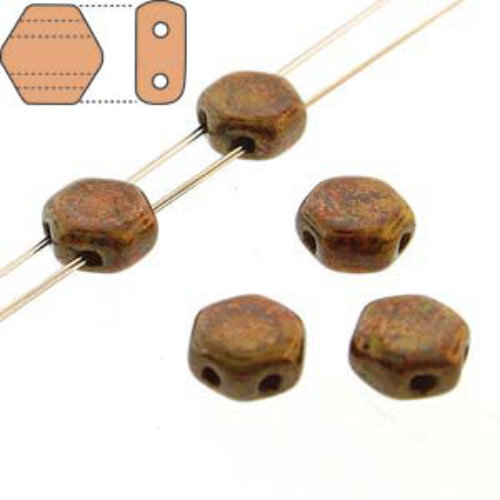 Honeycomb 6mm - HC0699994-15695 - Hodge Podge Orange Bronze - 30 Bead Strand
