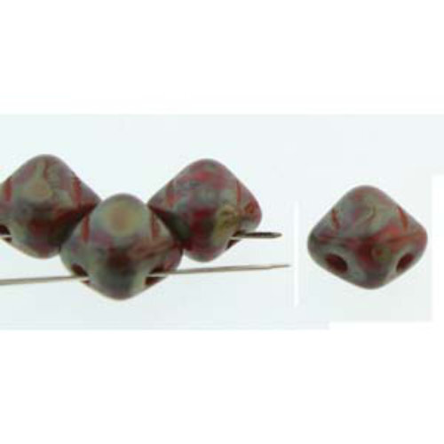 Silky 6mm - 2 Tone Red Travertine - SQ206-S0170-86800 - 40 Bead Strand