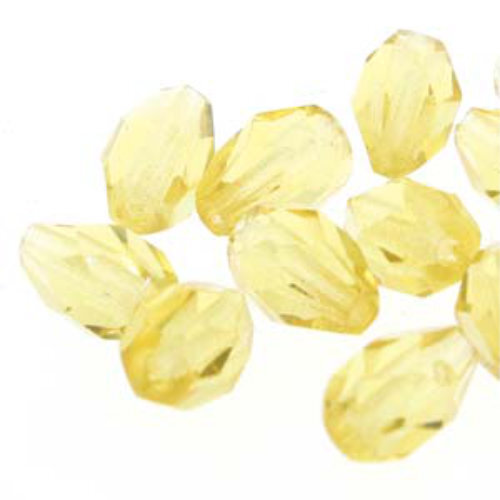 7mm x 5mm Fire Polish Drop Bead - Amber 1004 - 50 Bead Strand