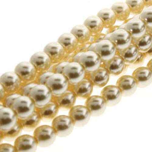 4mm Czech Glass Pearl - 120 Bead Strand - PRL04-70440 - Cream