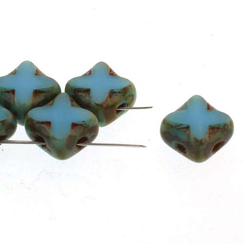 Silky 6mm Table Cut X - Turquoise Travertine - SQ207-63030-86800 - 40 Bead Strand