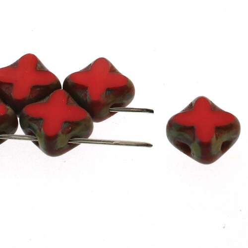 Silky 6mm Table Cut X - Red Travertine - SQ207-93190-86800 - 40 Bead Strand