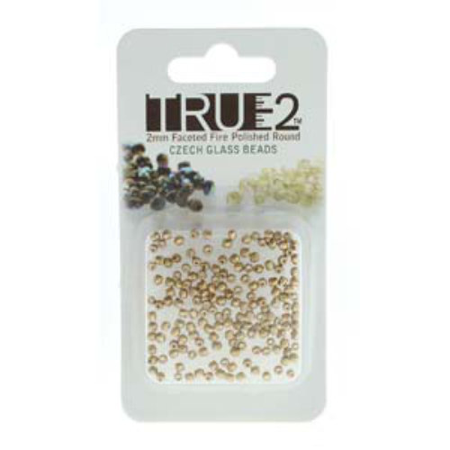 2mm Fire Polish Beads - Bronze Pale Gold 00030-01710 - 2gm Pack