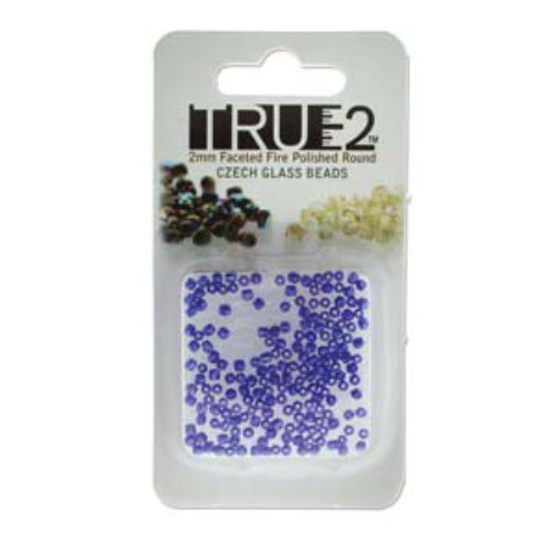 2mm Fire Polish Beads - Cobalt Luster 30090-14400 - 2gm Pack
