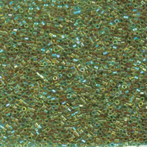 Miyuki 11/0 Delica Hex Cut Bead - DBC0060 - Lined Lime AB - 50gm Bag