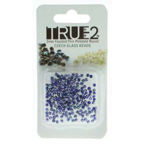 2mm Fire Polish Beads - Cobalt Celsian 30090-22501 - 2gm Pack