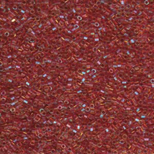 Miyuki 11/0 Delica Hex Cut Bead - DBC0062 - Lined Light Cranberry AB - 50gm Bag