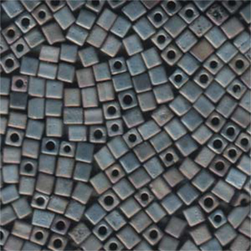 Miyuki 4mm (SB4) Square Bead - SB4-2002 - Matte Opaque Metallic Silver Grey - 250gm Bag