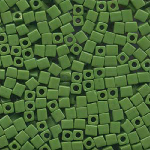 Miyuki 4mm (SB4) Square Bead - SB4-411 - Opaque Jade Green - 250gm Bag