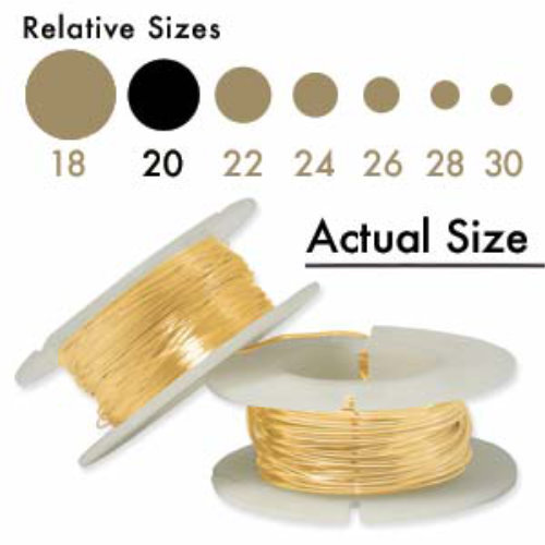 20 Gauge (0.81mm) - Dead Soft Round Wire - 9.5Ft/2.9m 14K Gold Filled - GFW20DS