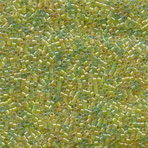 Miyuki 11/0 Delica Bead - DB983 - Lined Amber / Peridot Mix - 100gm Bag