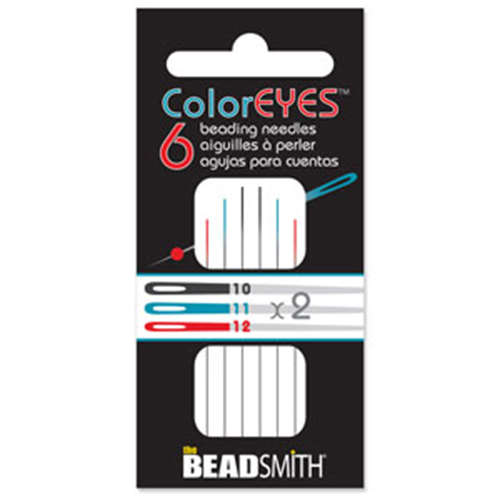 Color Eye - 6 Pack Beading Needles - BNCEASST6