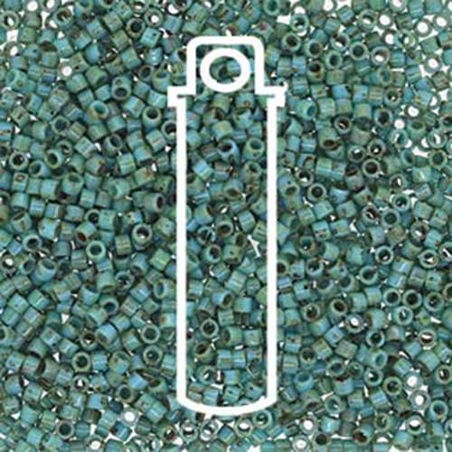 Miyuki 11/0 Delica Bead - DB2264 - Picasso Seafoam Green Matte - 7.2gm Tube