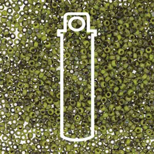 Miyuki 15/0 Rocaille Bead - 15-94515 - Picasso Opaque Chartreuse - 8.2gm Tube