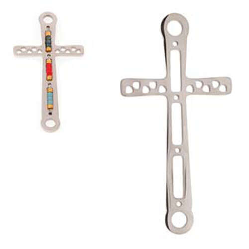 Centreline Cross 35.5mm x 20mm - Platinum Plated - EC004RP