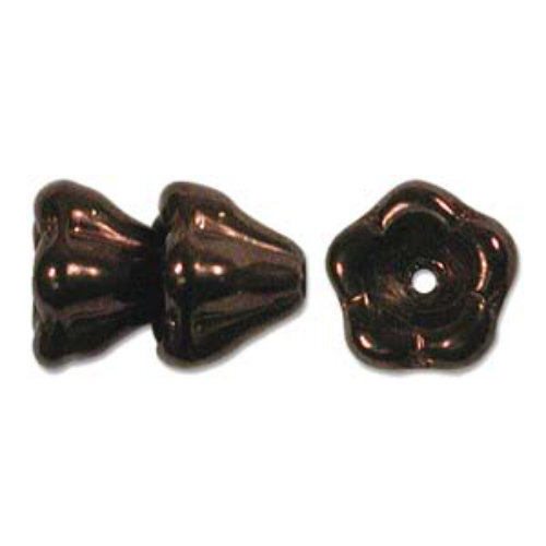 Flower Bead 11mm x 13mm - Dark Bronze - FLW111314415 - 50 Bead Strand