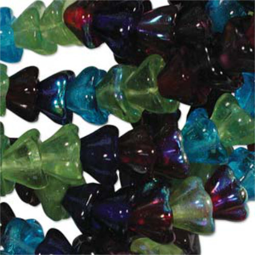 Flower Bead 11mm x 13mm - Gemstones Mix - FLW1113MIX14 - 50 Bead Strand