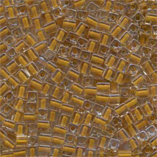 Miyuki 4mm (SB4) Square Bead - SB4-244 - Tan Lined Crystal - 250gm Bag