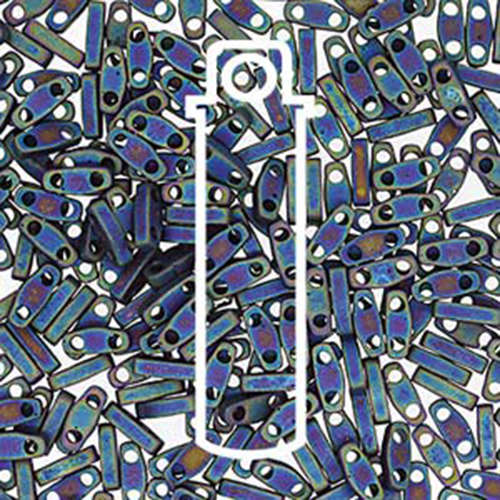 Miyuki Quarter Tila Bead - QTL0401FR - Matte Opaque Black AB - 7.2gm Tube