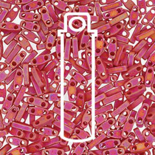 Miyuki Quarter Tila Bead - QTL0408FR - Matte Opaque Red AB - 7.2gm Tube