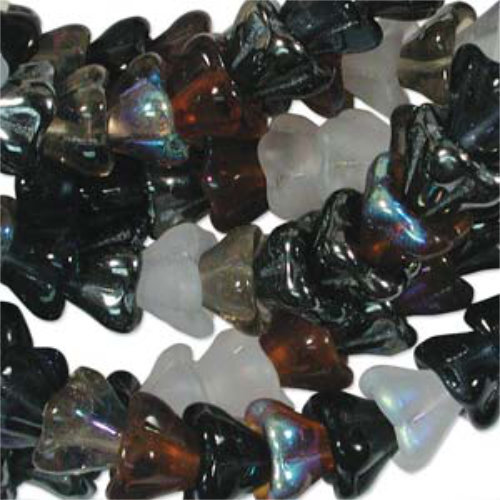 Flower Bead 6mm x 8mm - Pebblestone Mix - FLW68MIX13 - 50 Bead Strand