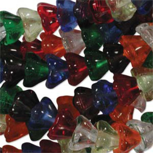 Flower Bead 6mm x 8mm - Rainbow Mix - FLW68MIX16 - 50 Bead Strand