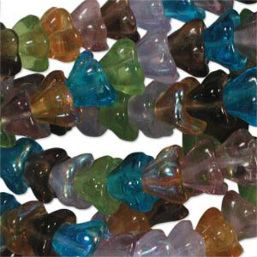 Flower Bead 6mm x 8mm - Prairie Mix - FLW68MIX20 - 50 Bead Strand