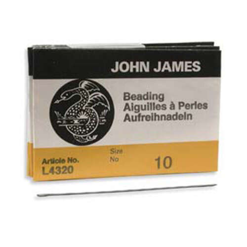 John James - English Beading Needles - 25 Pack Size 10 - L4320-010