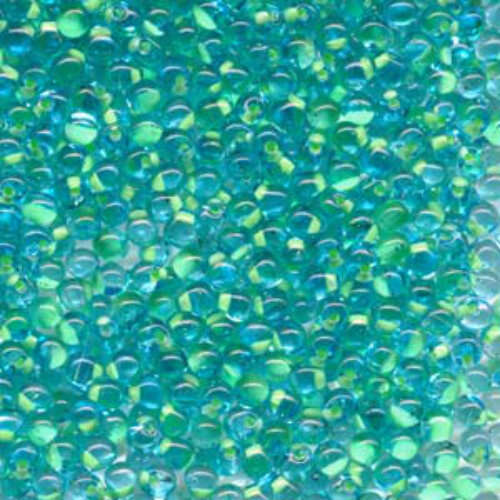 Miyuki 3.4mm Drop Bead - DP-9F20 - Mint Green Lined Light Blue - 250gm Bag