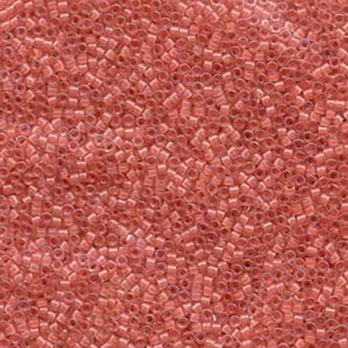 Miyuki 11/0 Delica Bead - DB070 - Lined Rose Pink AB - 100gm Bag