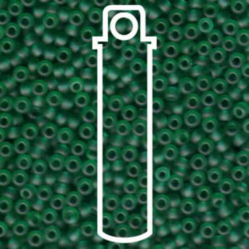 Miyuki 11/0 Rocaille Bead - 11-9147F - Matte Transparent Dark Green - 24gm Tube