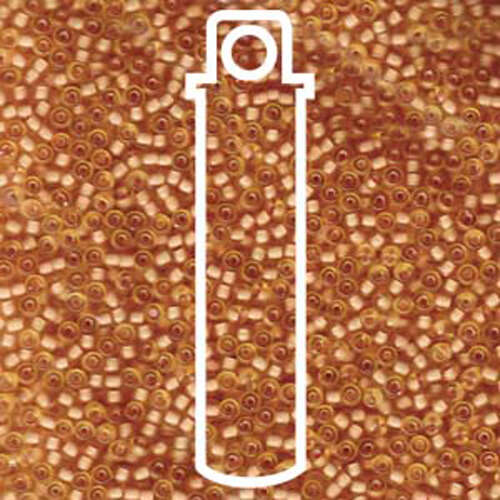 Miyuki 11/0 Rocaille Bead - 11-91922 - Semi Matte Peach Lined Light Topaz - 24gm Tube