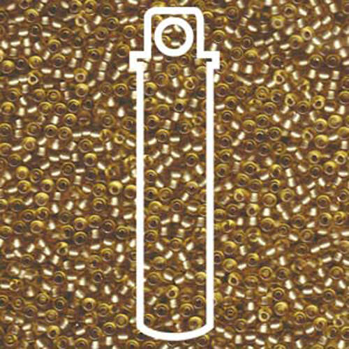 Miyuki 11/0 Rocaille Bead - 11-91925 - Semi Matte Silver Lined Light Topaz - 24gm Tube