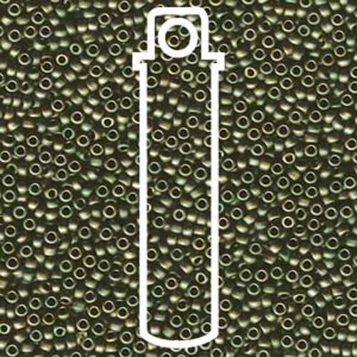 Miyuki 11/0 Rocaille Bead - 11-92013 - Matte Olive Iris - 23.5gm Tube