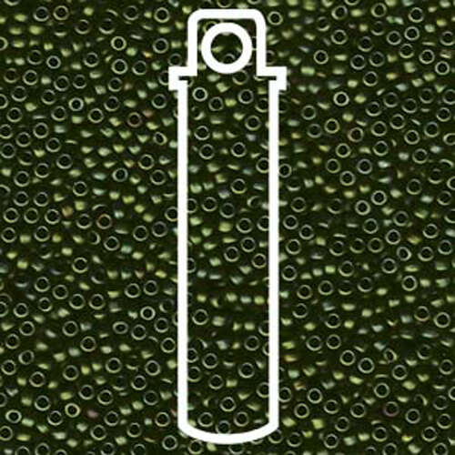 Miyuki 11/0 Rocaille Bead - 11-92015 - Matte Metallic Dark Olive - 24gm Tube